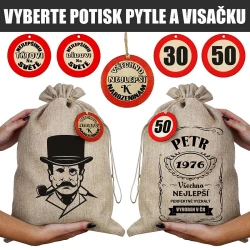 Dárkové balení Becherovky v dárkovém koši s vysačkou pytel