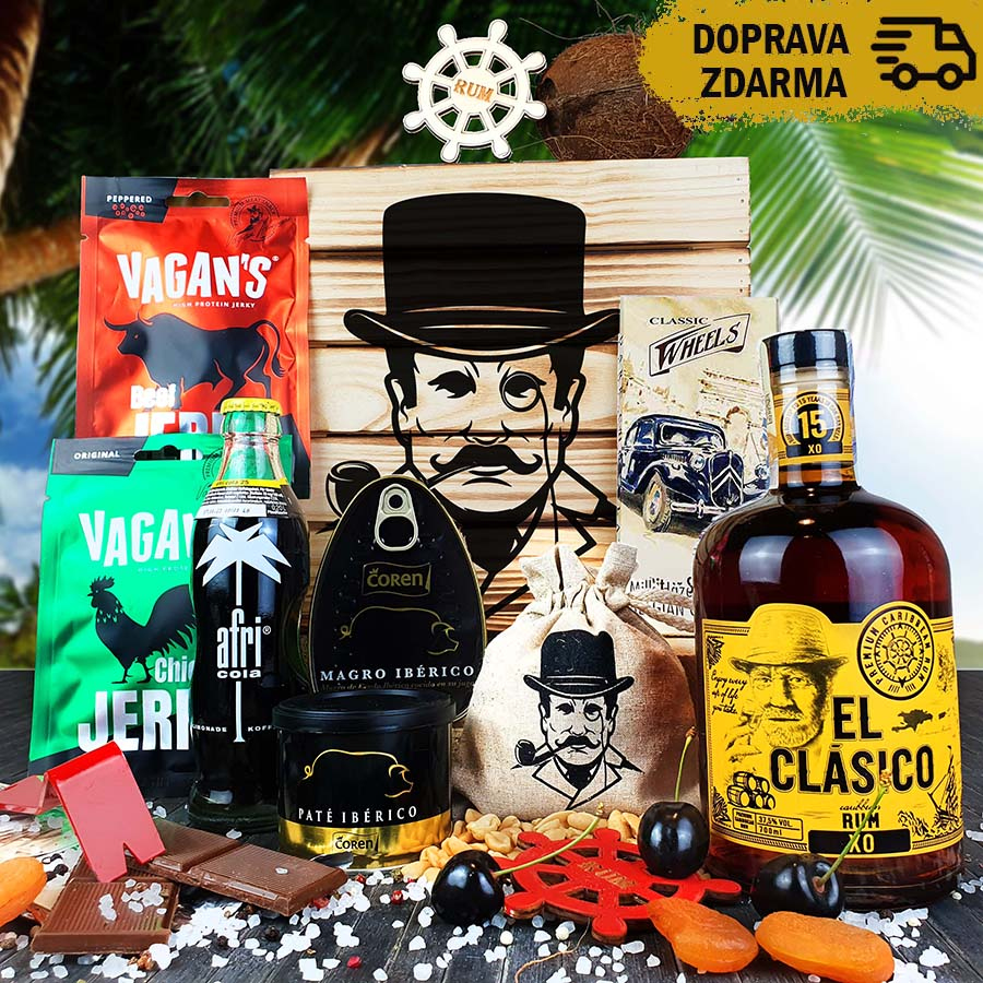 Box with lever and rum El Clasico | Gift for men for birthdays, Christmas or anniversaries