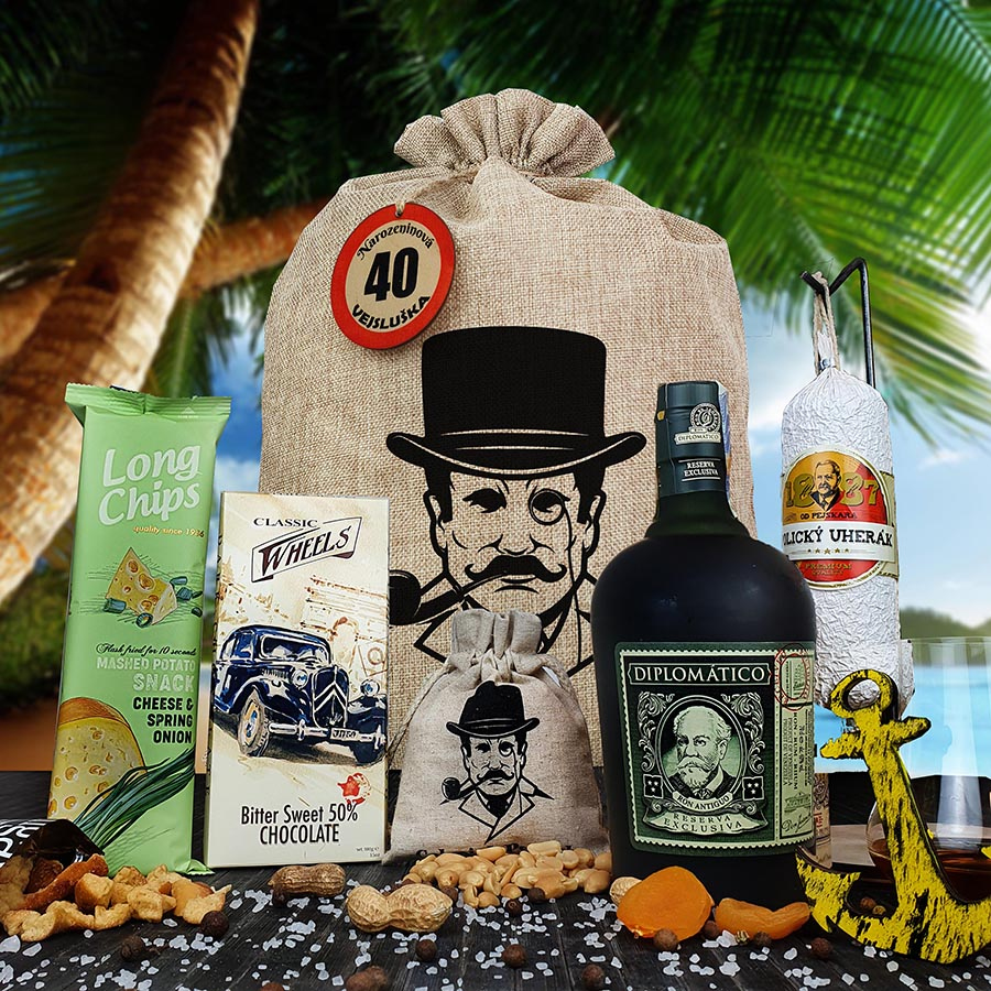 Dárkové balení s rumem Diplomatico pro muže | Dárkový koš s rumem Diplomatico pro chlapa